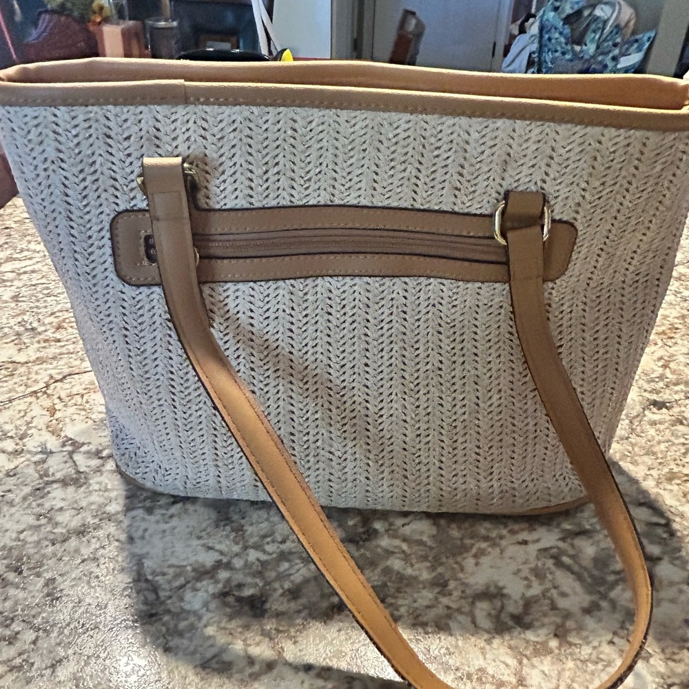 Giani Bernini Tan and Cream Women's Tote Bag